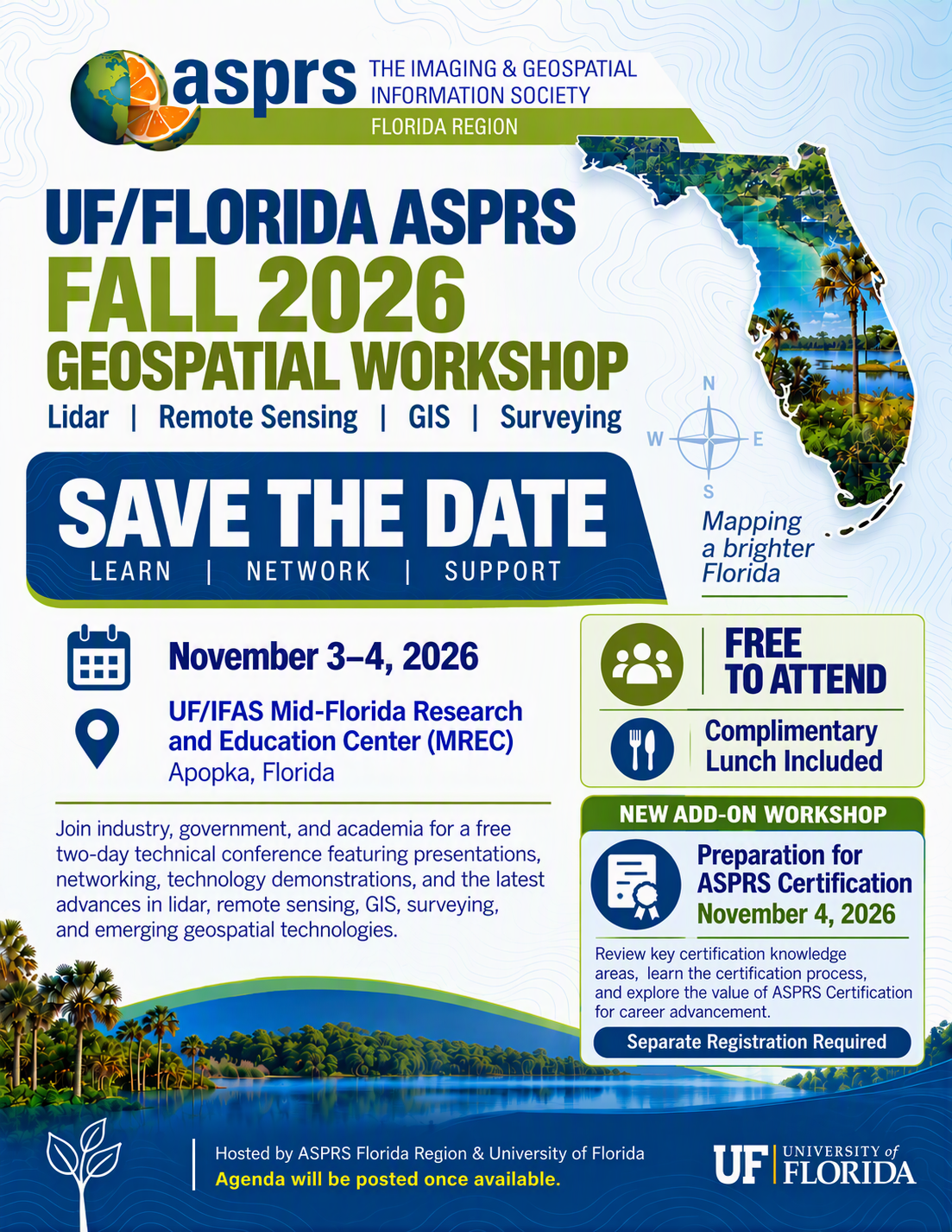 UF-FL Fall 2026 Geospatial Workshop Flyer with add-on